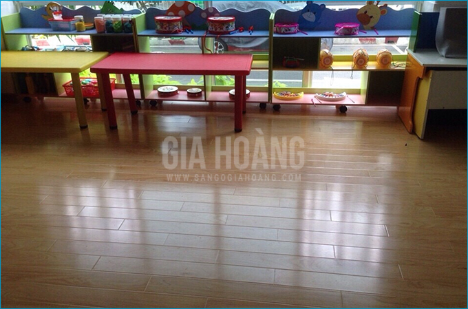 Ảnh thực tế sàn gỗ cho nhà trẻ quận 7 HCMC